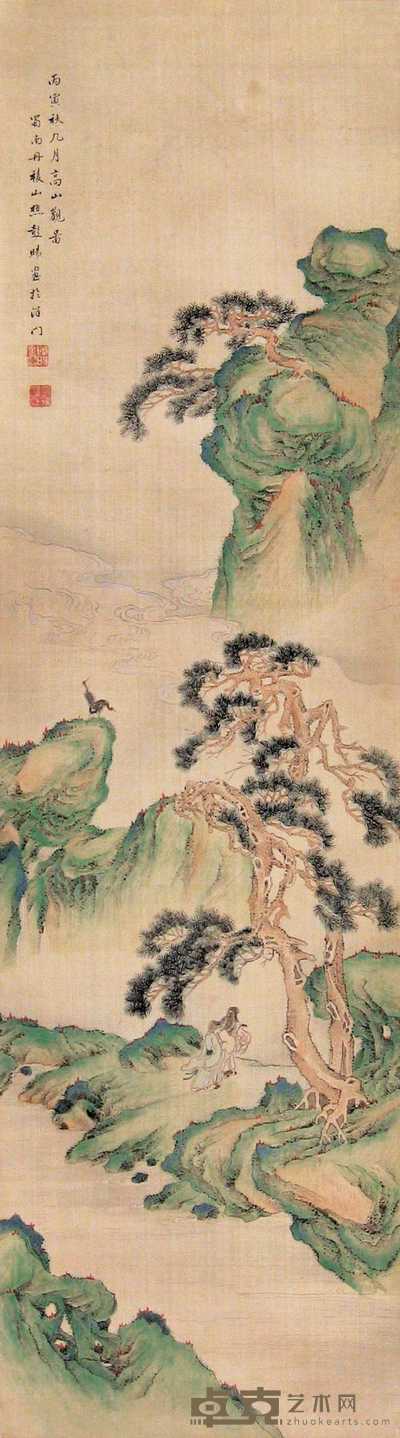 彭暘 1926年作 山水 立轴 111×31cm